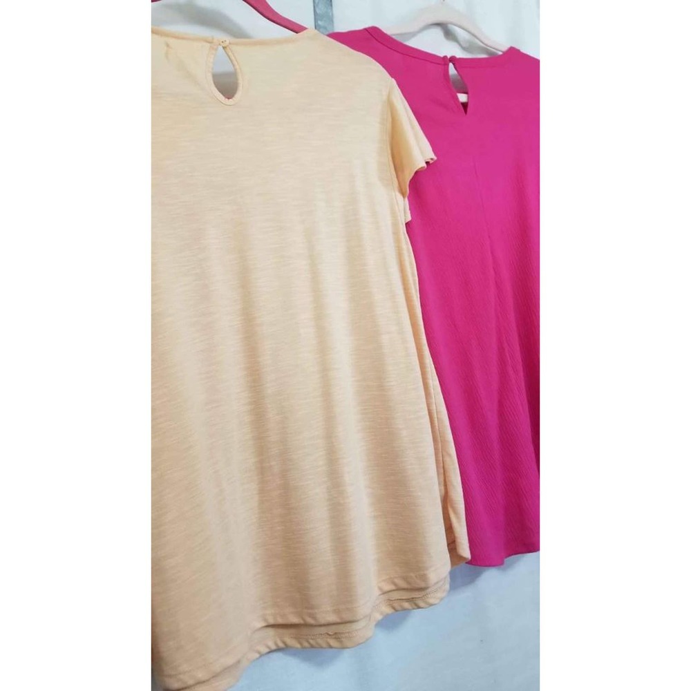 Nwt Women's Greige Pink And Peach Super Soft XL Cotton Blouses - Picture 2 of 8